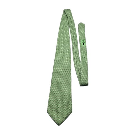 Vineyard Vines Martha's Vineyard SHAMROCKS All Over Print Men's Green Silk Tie - Picture 3 of 7